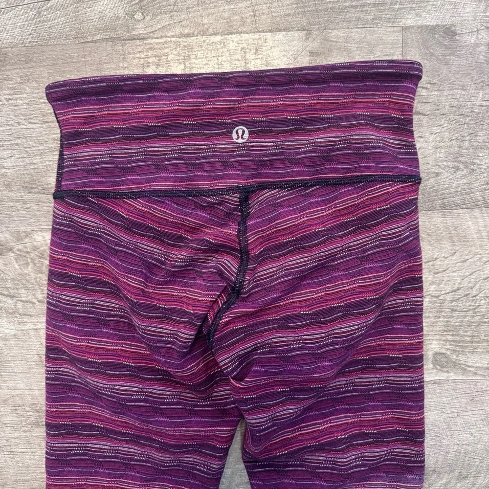 Lululemon Twist Wunder Under Low Rise Space Dyed Regal Plum Leggings Womens 2
